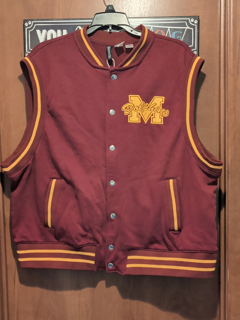 Divided Maroon and Gold Sleeveless Varsity Vest Sex Education Netflix
